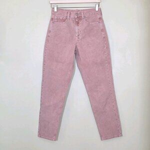 American Eagle Corduroy Mom Jean Women 2 Peach Preppy High Rise Skater Cotton